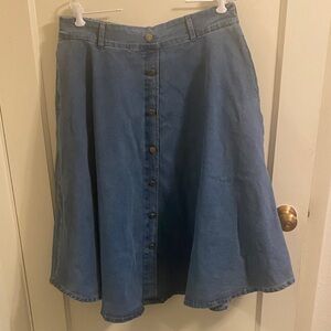 Classic Blue A-Line Denim Skirt